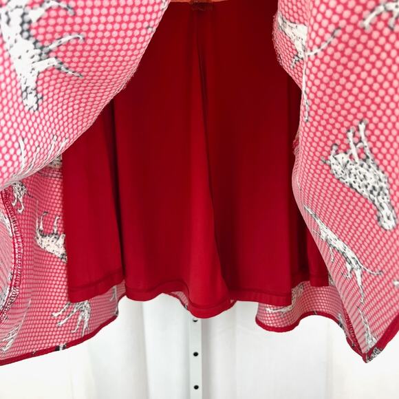 HUTCH Anthropologie Sporty Dalmation Skirt Full A-Line Orange Red Size 2 - Picture 8 of 11
